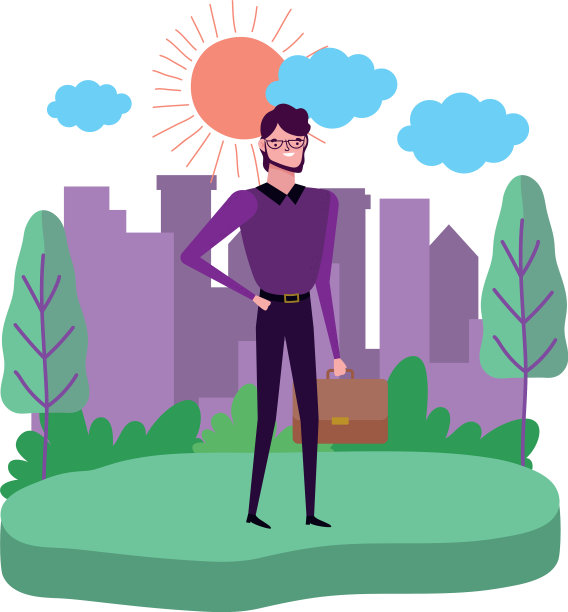 商人化身与手提箱设计图片下载