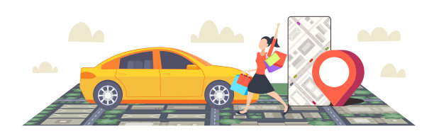 女子用智能手机订购出租车手机图片下载