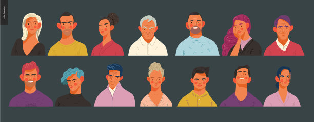 真人肖像设置-男人和女人图片下载