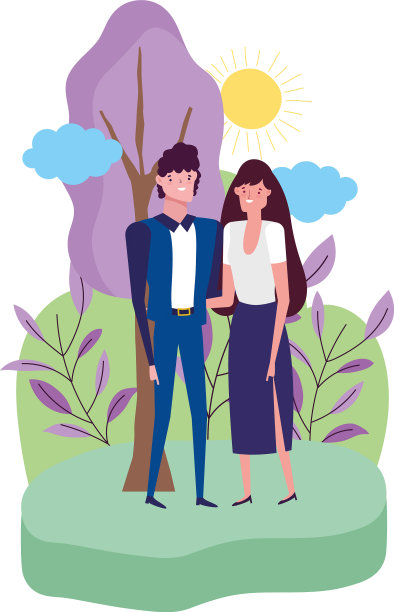 男女卡通情侣设计图片下载