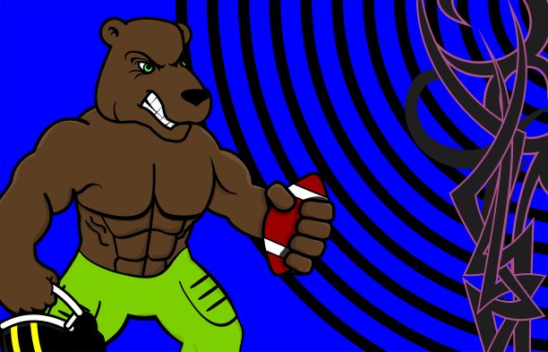 肌肉熊美国足球制服背景图片下载