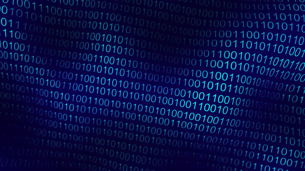 在线安全的编码背景概念。计算机技术未来数字网络蓝色背景二进制代码。互联网数据安全概念。抽象的设计图片下载