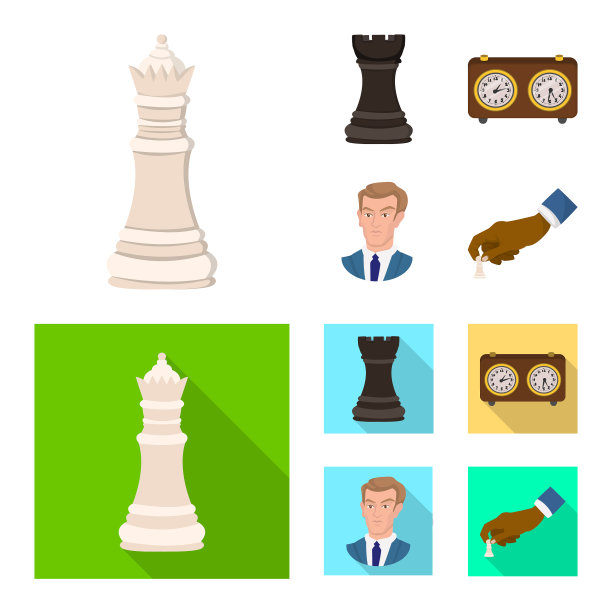 将死棋与细线条标志设计图片下载