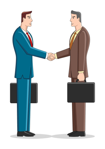 简单的卡通商人握手图片下载