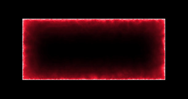 火红的长方形在黑色的背景。抽象矩形，太阳火焰框架。渐渐地，一个燃烧的正方形的火出现了，一个长方形的火不断地燃烧。动画4k图形，卡通图片下载