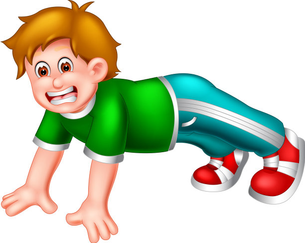 有趣的男孩推卡通图片下载