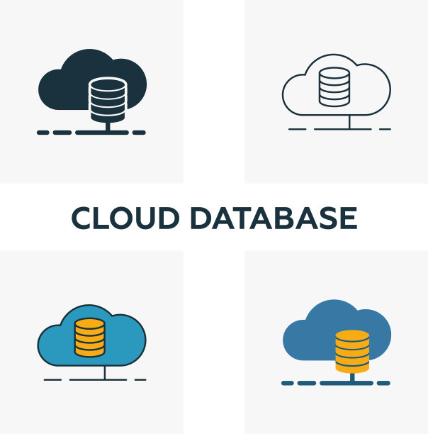 云数据库图标设置在四个不同的元素中图片下载