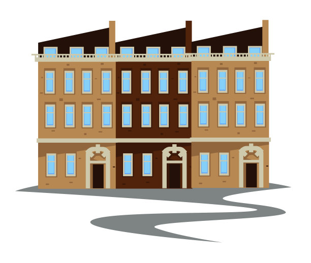 20世纪风格的公寓或联排别墅图片下载