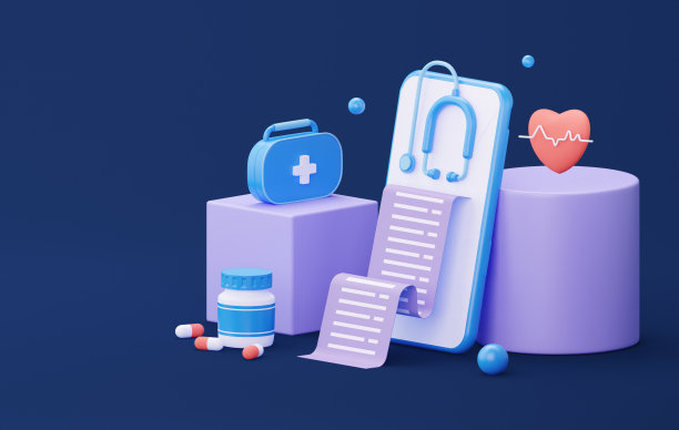 网上医生咨询和处方。远程医疗。3 d渲染图片下载