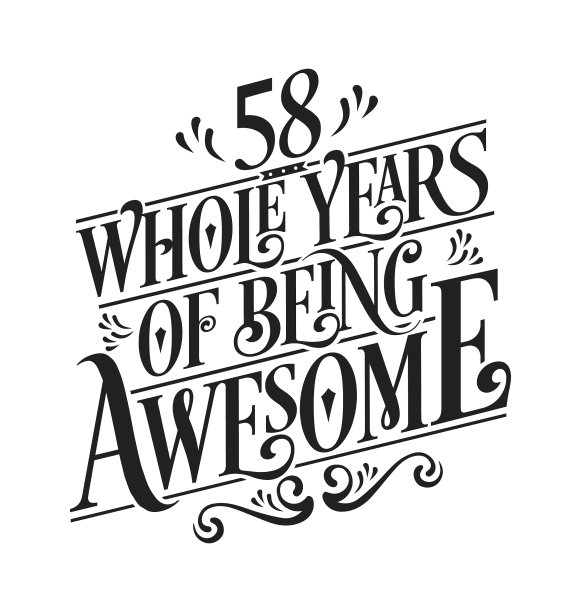 整整58年都很棒——生日设计图片下载