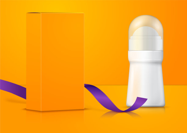 广告白色除臭剂瓶与盒子图片下载