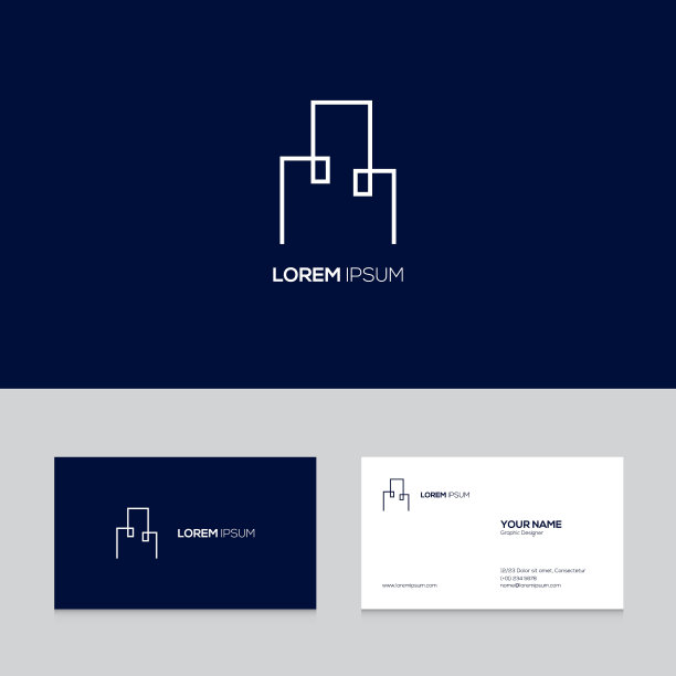 名片上房地产标识的抽象设计图片下载