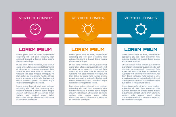 彩色垂直信息图表横幅设置图片下载