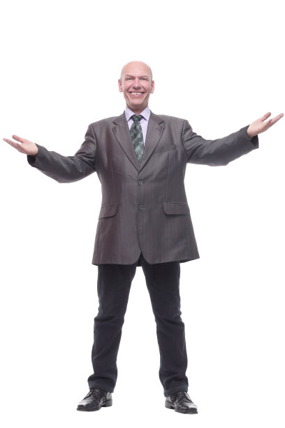 全面增长。成熟的商人。孤立在白色图片下载