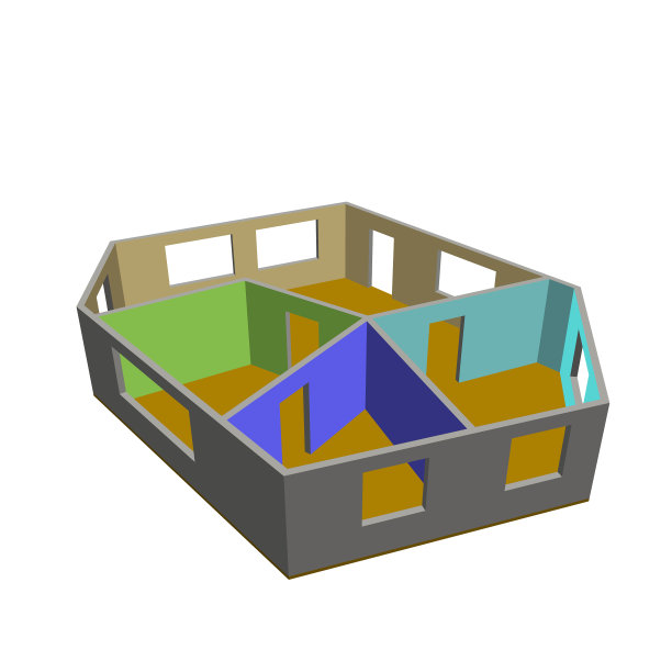 空房间平面图孤立在白色背景3d图片下载