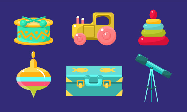 儿童玩具和婴儿护理用品设置儿童图片下载