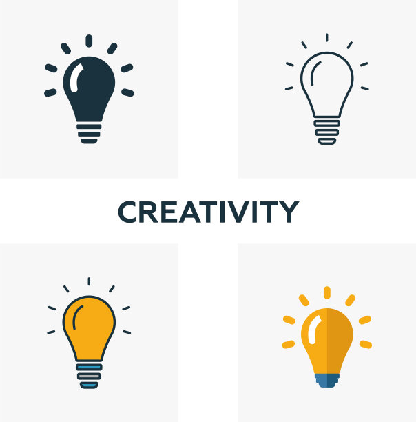 创意图标设置了四个不同的元素图片下载