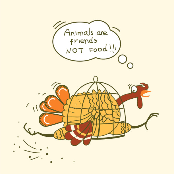 素食感恩节火鸡鸟的颜色象征图片下载