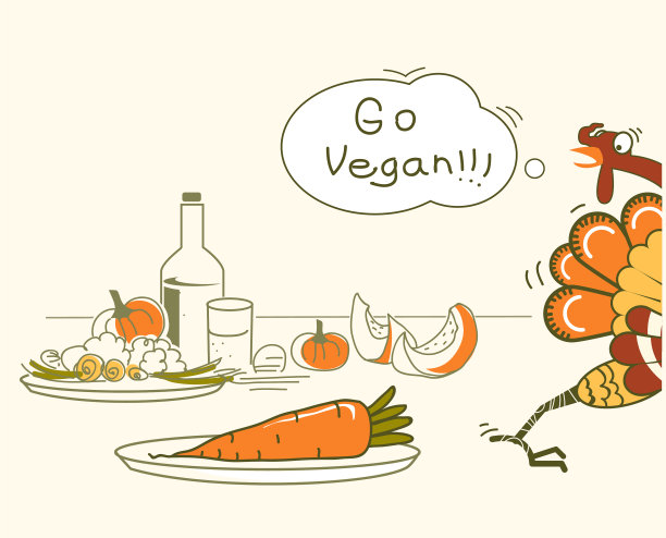 素食感恩节火鸡鸟逃跑图片下载