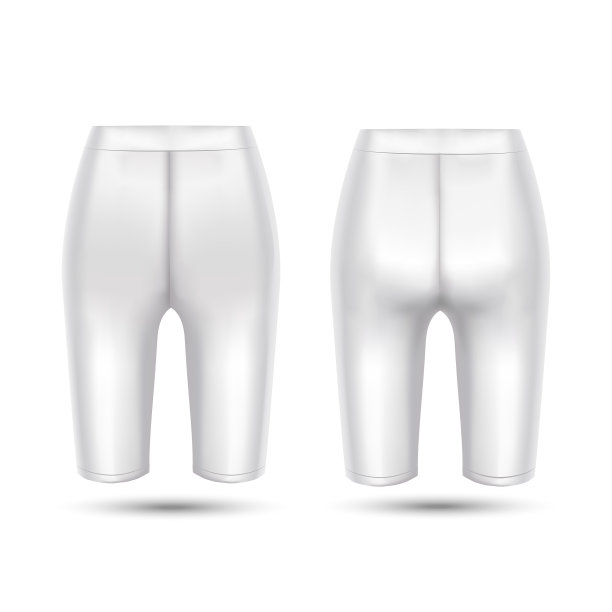 现实详细的3d白色空白自行车短裤图片下载
