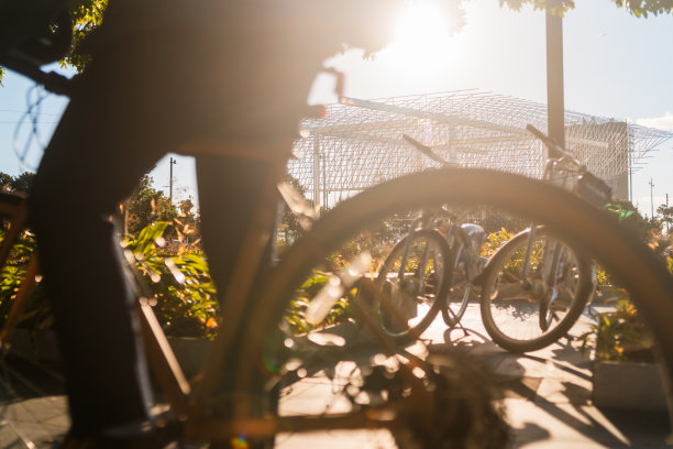 自行车停车场的特写。图片下载