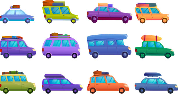 车上的图标设定了卡通风格图片下载