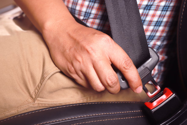 为了道路安全，司机每次都系好安全带。图片下载