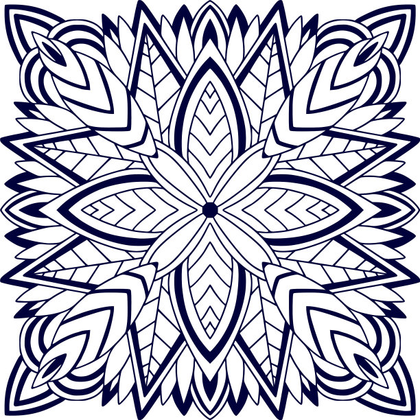 印花大手帕印花曼荼罗方形图案图片下载