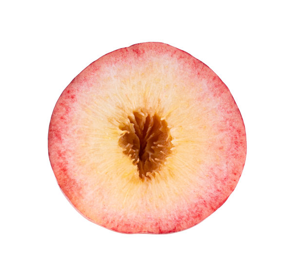 桃在白色上分离图片下载