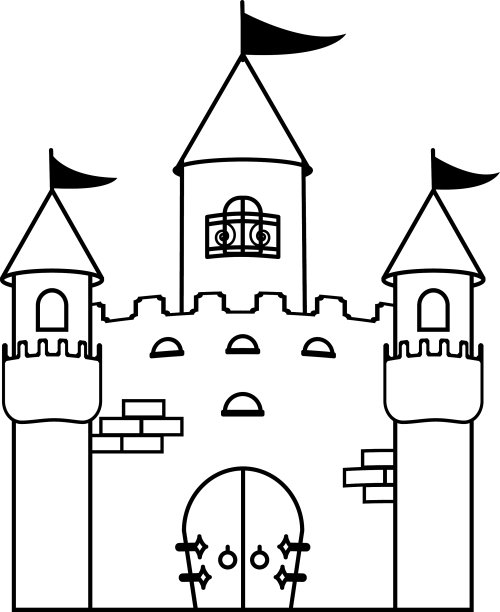 绘本童话公主城堡的孩子们图片下载