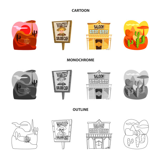 设计德州和历史标志集图片下载