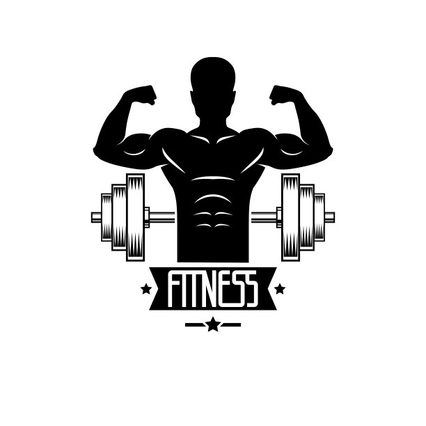 健美、举重、健身房的体育标志图片下载