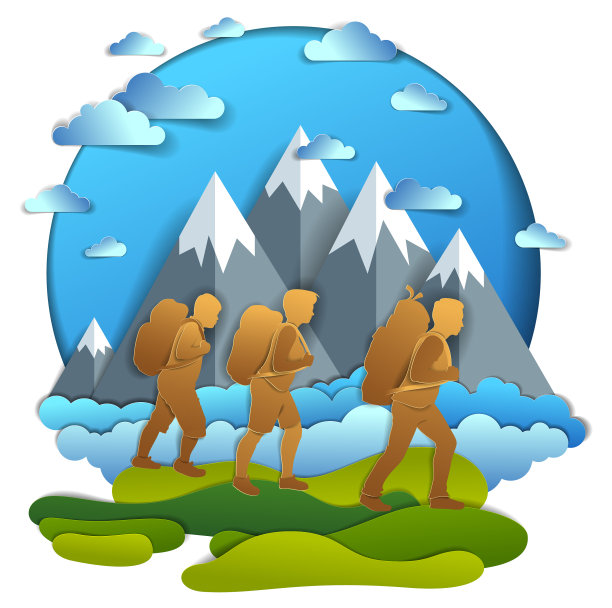 年轻活跃的家庭远足到自然图片下载