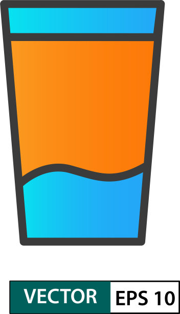 玻璃杯子图标颜色风格孤立在白色上图片下载