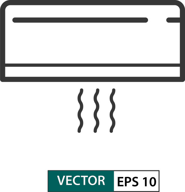 空调图标轮廓风格eps 10图片下载