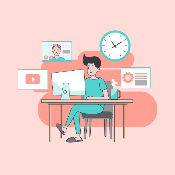 坐在办公桌旁的人图片下载