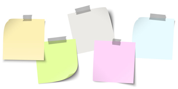 用彩色胶带粘的便签图片下载