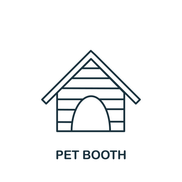 宠物摊位图标从家庭动物收集。简单的线条元素宠物摊位符号的模板，网页设计和信息图形图片下载