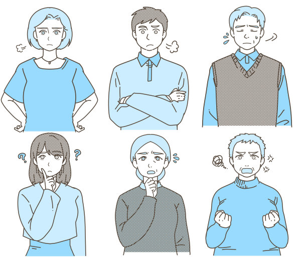 愤怒或陷入困境的男女老少图片下载