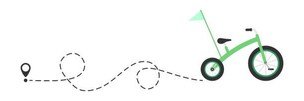 可爱的彩色自行车启动定位销。图片下载