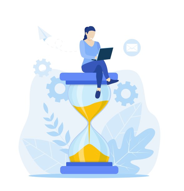 坐在沙漏上的女人图片下载