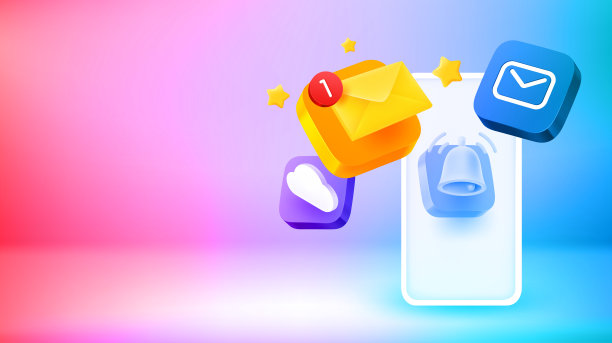 通过现代智能手机的互联网邮件。矢量3d横幅与复制空间图片下载