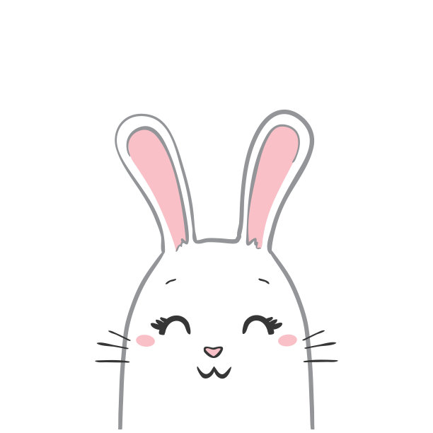 兔子特写在一个坐的位置轮廓上的白色背景看起来在枪口前面可见耳朵竖起来图片下载