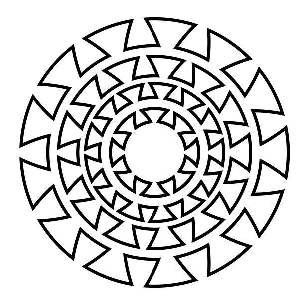 希腊矢量古代花瓶曼荼罗设计关键图案，几何黑色图案来自希腊图片下载