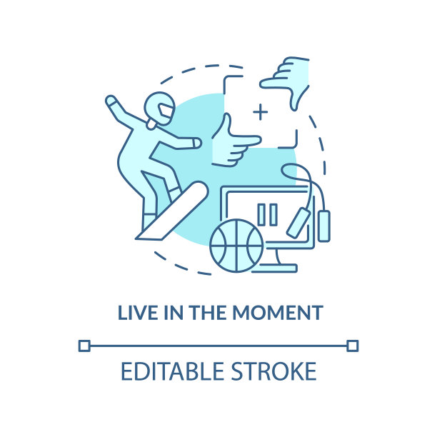 活在当下的绿松石概念图标图片下载