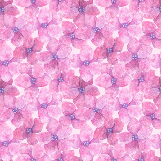 无缝图案与花朵。水彩插图。该印花用于墙纸设计、布料、纺织、包装。图片下载