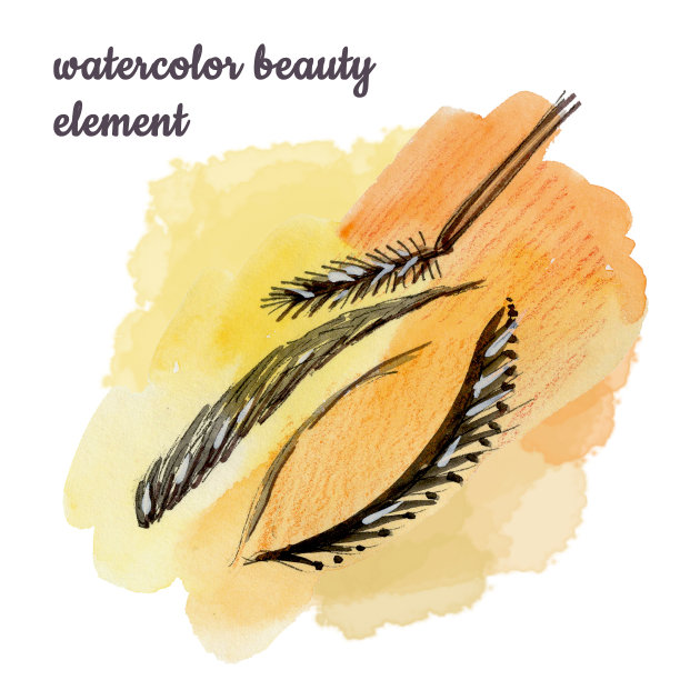 水彩，手写化妆，美丽的眉毛和眼睛形成的斑点图片下载