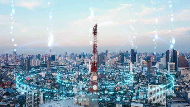 基于AR虚拟现实技术的互联网连接与通信概念图片下载