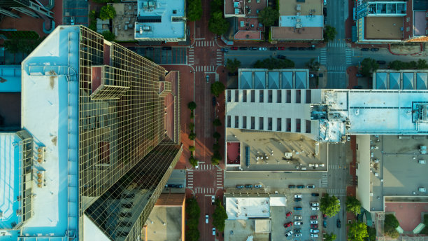 德克萨斯州沃斯堡圣丹斯广场的高空拍摄图片下载