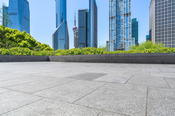 上海中心区空旷的人行道图片下载